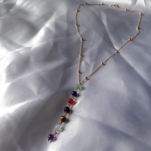 Collier 7 chakras pendentifs