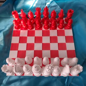 Echiquier 3D rouge et blanc
