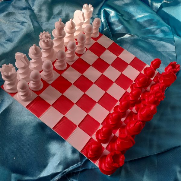 Echiquier 3D rouge et blanc - Image 4