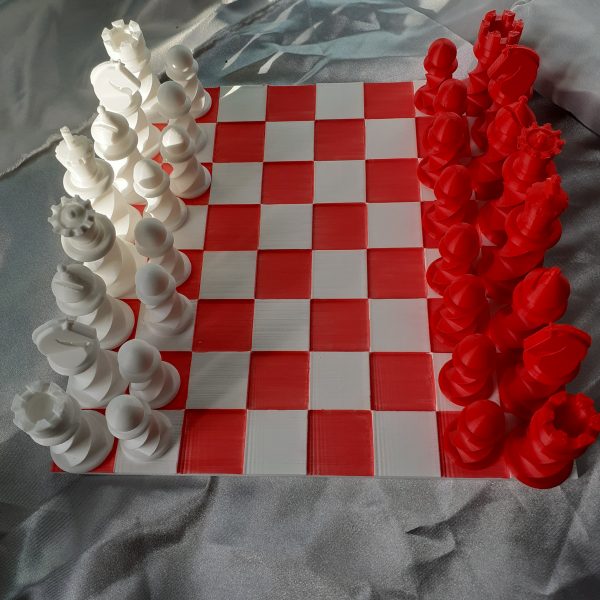 Echiquier 3D rouge et blanc - Image 5